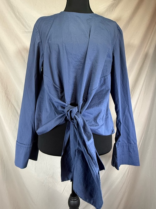 Zara Tops - ZARA Blue‎ Front-Tie Blouse 💙 Women’s Small